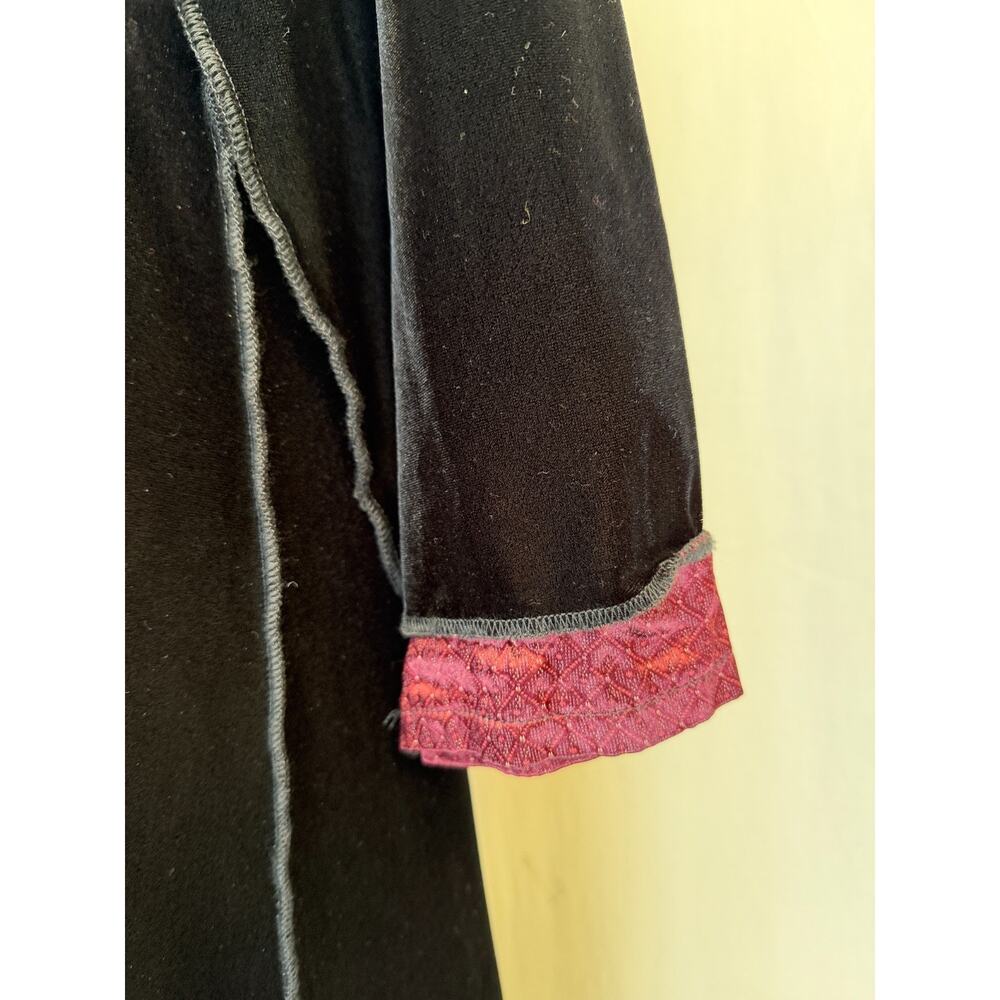 90's Something Old Something New Black Velvet Maxi Dress XL #1-0154 - Picture 8 of 12
